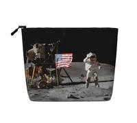 This Single Layer Astronaut on The Moon Printed Cosmetic Bag Features A Categorized Design to Store Your Writing Instruments Art Supplies and Everyday Small Items