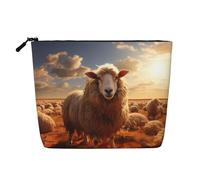 This Single Layer Australian Sheep Printed Cosmetic Bag Features A Categorized Design to Store Your Writing Instruments Art Supplies and Everyday Small Items
