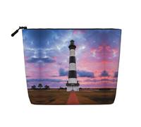 This Single Layer Beauty Lighthouse Printed Cosmetic Bag Features A Categorized Design to Store Your Writing Instruments Art Supplies and Everyday Small Items