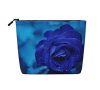 This Single Layer Blue Rose Blooms Printed Cosmetic Bag Features A Categorized Design to Store Your Writing Instruments Art Supplies and Everyday Small Items