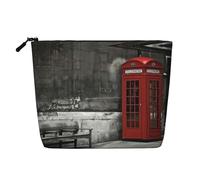 This Single Layer British Phone Booth Printed Cosmetic Bag Features A Categorized Design to Store Your Writing Instruments Art Supplies and Everyday Small Items