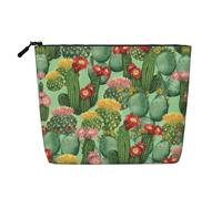 This Single Layer Cactus Floral Bloom Printed Cosmetic Bag Features A Categorized Design to Store Your Writing Instruments Art Supplies and Everyday Small Items