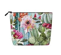 This Single Layer Cactus Succulent Rose Printed Cosmetic Bag Features A Categorized Design to Store Your Writing Instruments Art Supplies and Everyday Small Items