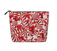 This Single Layer Candy Canes Printed Cosmetic Bag Features A Categorized Design to Store Your Writing Instruments Art Supplies and Everyday Small Items