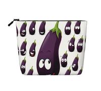 This Single Layer Cartoon Eggplant Printed Cosmetic Bag Features A Categorized Design to Store Your Writing Instruments Art Supplies and Everyday Small Items