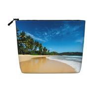 This Single Layer Clear Sky Wave Beach Printed Cosmetic Bag Features A Categorized Design to Store Your Writing Instruments Art Supplies and Everyday Small Items