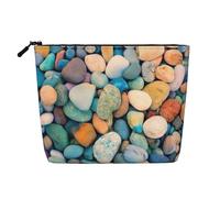 This Single Layer Colored Stones Printed Cosmetic Bag Features A Categorized Design to Store Your Writing Instruments Art Supplies and Everyday Small Items