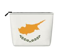 This Single Layer Flag of Cyprus Printed Cosmetic Bag Features A Categorized Design to Store Your Writing Instruments Art Supplies and Everyday Small Items