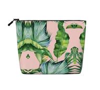 This Single Layer Fresh Banana Leaves Printed Cosmetic Bag Features A Categorized Design to Store Your Writing Instruments Art Supplies and Everyday Small Items