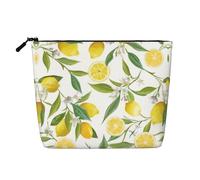 This Single Layer Fresh Tropical Lemons Printed Cosmetic Bag Features A Categorized Design to Store Your Writing Instruments Art Supplies and Everyday Small Items