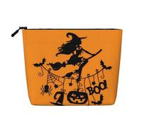 This Single Layer Halloween Witch Flying Printed Cosmetic Bag Features A Categorized Design to Store Your Writing Instruments Art Supplies and Everyday Small Items