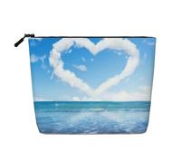 This Single Layer Heart Shape Romantic Beach Printed Cosmetic Bag Features A Categorized Design to Store Your Writing Instruments Art Supplies and Everyday Small Items