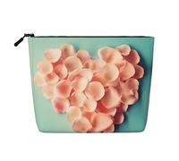 This Single Layer Heart Shaped Floral Petals Printed Cosmetic Bag Features A Categorized Design to Store Your Writing Instruments Art Supplies and Everyday Small Items