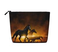 This Single Layer Horses Red Glowing Clouds Printed Cosmetic Bag Features A Categorized Design to Store Your Writing Instruments Art Supplies and Everyday Small Items