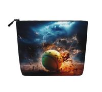 This Single Layer Lightning Tennis Printed Cosmetic Bag Features A Categorized Design to Store Your Writing Instruments Art Supplies and Everyday Small Items