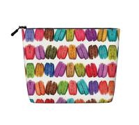 This Single Layer Macaron Biscuit Flavored Pastries Printed Cosmetic Bag Features A Categorized Design to Store Your Writing Instruments Art Supplies and Everyday Small Items