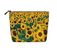 This Single Layer Many Beautiful Sunflowers Printed Cosmetic Bag Features A Categorized Design to Store Your Writing Instruments Art Supplies and Everyday Small Items