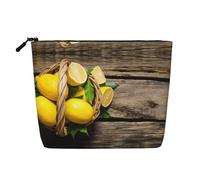This Single Layer One Basket Lemons Printed Cosmetic Bag Features A Categorized Design to Store Your Writing Instruments Art Supplies and Everyday Small Items