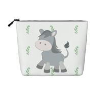 This Single Layer Smiling Donkey Printed Cosmetic Bag Features A Categorized Design to Store Your Writing Instruments Art Supplies and Everyday Small Items