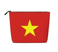 This Single Layer Vietnamese Flag Printed Cosmetic Bag Features A Categorized Design to Store Your Writing Instruments Art Supplies and Everyday Small Items