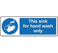 This sink for hand wash only safety sign (L) - 1mm Plastic sign (150mm x 50mm)