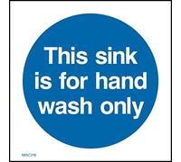 This Sink Is For Hand Wash Only Sign - 100mm x 100mm - Self Adhesive Sticker (MISC216)