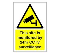 This site is monitored by 24hr CCTV surveillance sign - 1.2mm Rigid plastic for indoor/outdoor usage (400mm x 300mm) Viewing Distance within 14m.