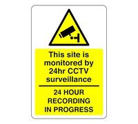 This site is monitored by 24hr CCTV surveillance sign - 1.2mm Rigid plastic for indoor/outdoor usage (400mm x 300mm) Viewing Distance within 14m.