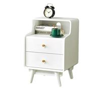 This Slim Nightstand, Stylish Design, Wooden Side Table with 2 Drawers, Modern Sturdy Support Storage Cabinet for Bedroom and Living Room(Black,40cm(15.7inch))