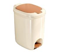 This Slim Plastic Trash Can with Lid 20 Liter Narrow Garbage Bin with Step Pedal for Kitchen Bathroom Office Bedroom Bruin 20L Bin for Home Office Holds Waste