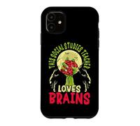 This Social Studies Teacher Loves Brains School Halloween Case for iPhone 11