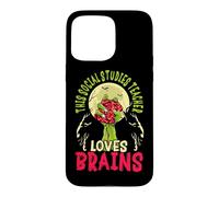 This Social Studies Teacher Loves Brains School Halloween Case for iPhone 15 Pro Max