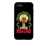 This Social Studies Teacher Loves Brains School Halloween Case for iPhone SE (2020) / 7/8