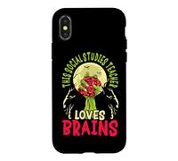 This Social Studies Teacher Loves Brains School Halloween Case for iPhone X/XS