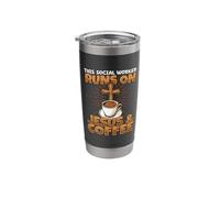 This Social Worker Runs On Jesus and Coffee Religious Stainless Steel Insulated Tumbler