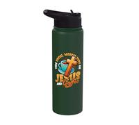 This Social Worker Runs On Jesus and Coffee Religious Stainless Steel Insulated Water Bottle