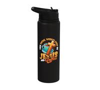 This Social Worker Runs On Jesus and Coffee Religious Stainless Steel Insulated Water Bottle