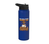 This Social Worker Runs On Jesus and Coffee Religious Stainless Steel Insulated Water Bottle