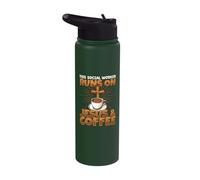 This Social Worker Runs On Jesus and Coffee Religious Stainless Steel Insulated Water Bottle