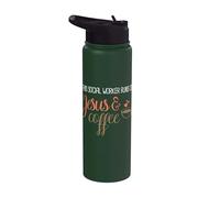 This Social Worker Runs on Jesus & Coffee Psychologist Stainless Steel Insulated Water Bottle