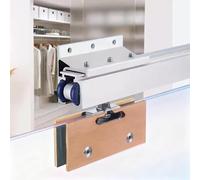 This Soft Closing Sliding Hardware System for Cabinets, Sliding Shower Door Rail with Wall-Mounted Brackets, for 8-12mm Tempered Glass Doors(Silver-white,80cm/2.6ft)