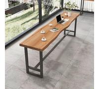 This solid wood bar table combines natural aesthetics with practical design, making it an ideal addition to any space. Crafted from solid wood, it features a durable surface wit