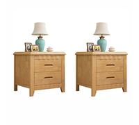 This Solid Wood Bedside Table Set Of 2 Nightstand with 2 Drawers for Bedroom and Living Room Stylish Storage Cabinet End Table Compact Size A for Small Spaces