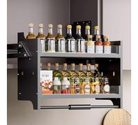 This space-saving pull-down shelving system kitchen cabinet organizer provides efficient storage and easy access, helping you maximize the vertical space in your home.