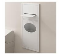 This Stainless Steel Shower Shelf with Builtin Trash Can Waterproof WallMounted Storage Caddy Modern Bathroom Organizer White 52x20x13.5cm SpaceSaving Solution