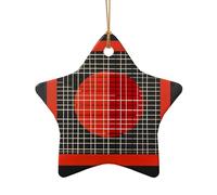 This Star Shape Ceramic Christmas Tree Block Structure Pendant with a Pattern is Perfect for Winter Christmas Party and Home Decor.