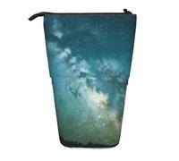 This Starry Night Sky Deep Outer Space Print Telescopic Pencil case expands into Storage for Stationery Makeup Essentials.