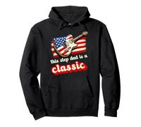 This Step Dad Is A Classic USA Flag Guitar Music Fathers Day Pullover Hoodie