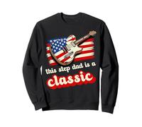This Step Dad Is A Classic USA Flag Guitar Music Fathers Day Sweatshirt