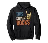 This Stepdad Rocks Fathers Day Rock Music Skeleton Pullover Hoodie